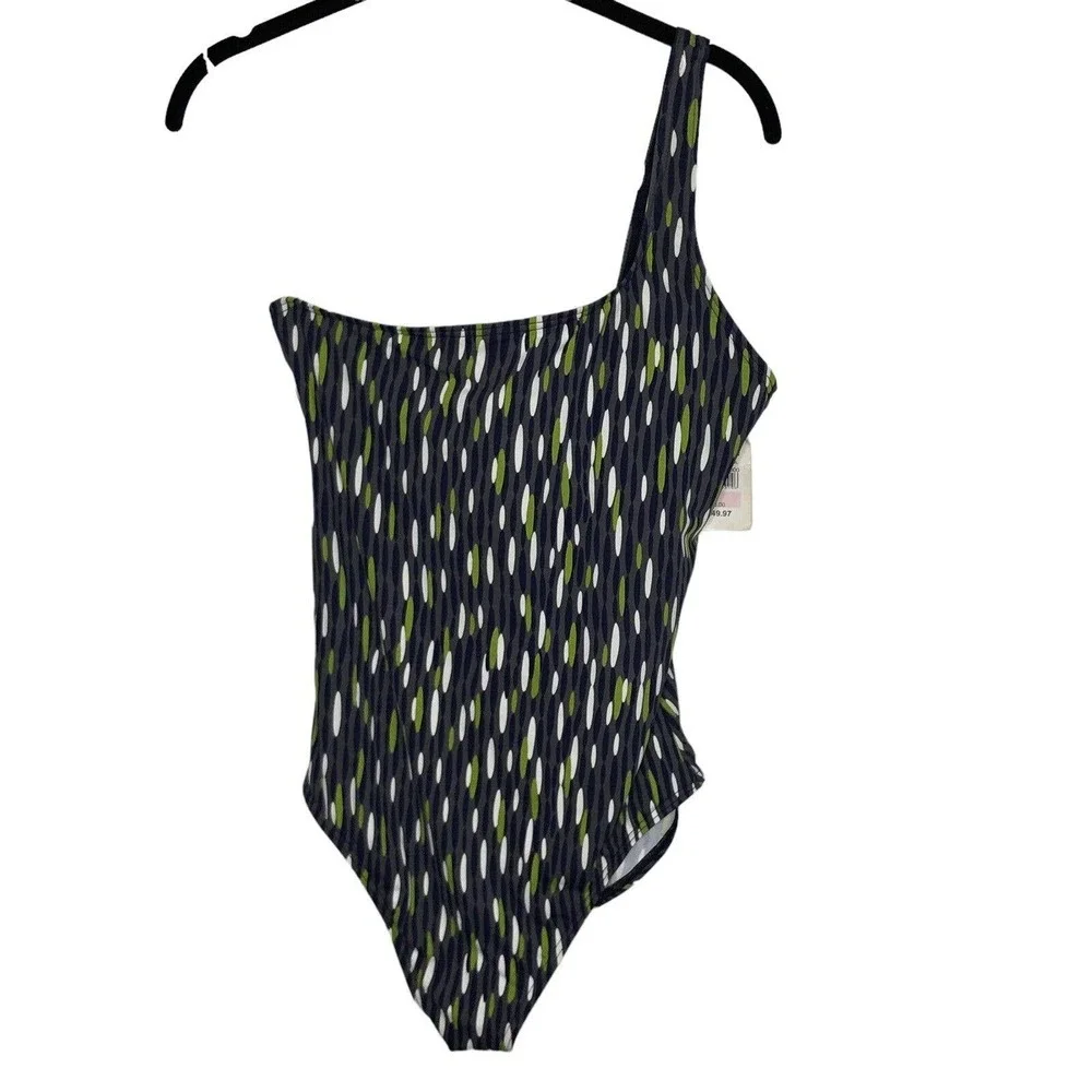 NWT Calvin Klein Womens Raindrop One Shoulder One Piece‎ Bathing Suit Size 10